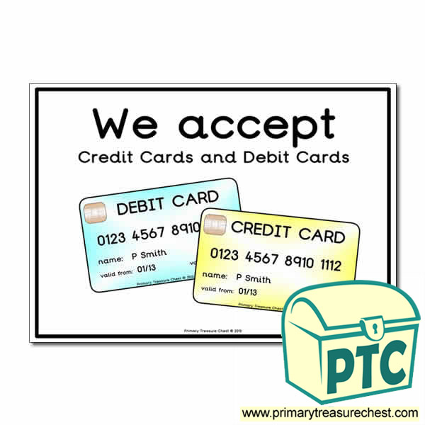 Role Play Credit Cards / Debit Cards Poster