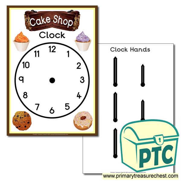'Cake Shop' Themed Clock Poster