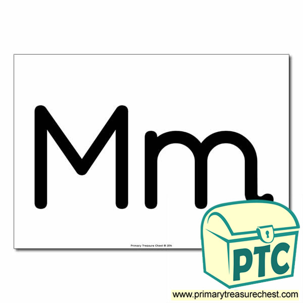 'Mm' Upper and Lowercase Letters A4 poster (No Images)