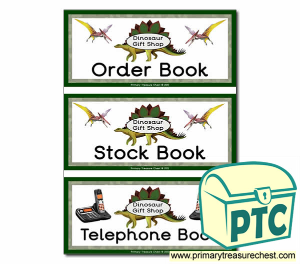 Dinosaur Role Play Book Covers / Labels