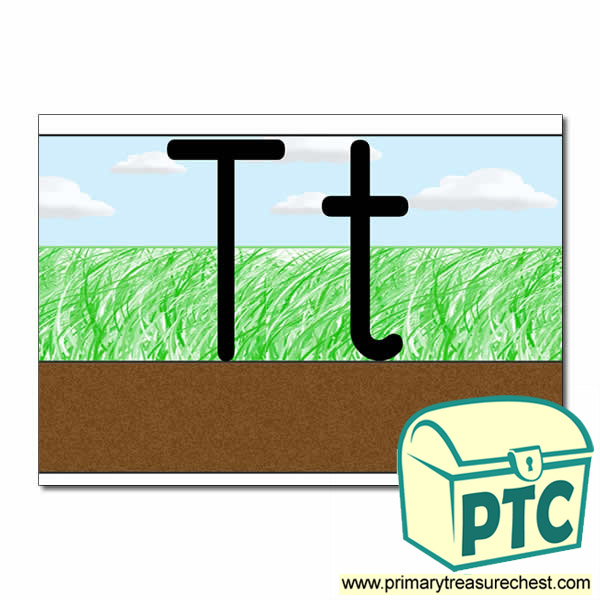 Letter 'Tt' Ground-Grass-Sky Letter Formation Sheet