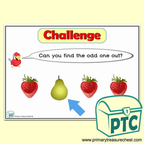 Fruit & Vegetable themed Odd-One-Out Challenge A4 Poster