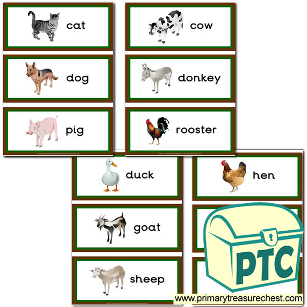 Farm Animals themed Flashcards