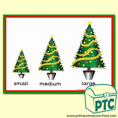 Christmas Tree Themed Sizes Poster