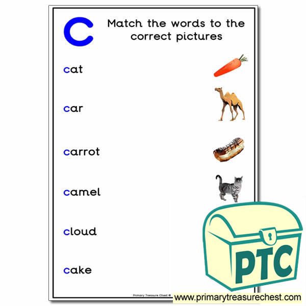 Match the 'c' Themed Words to the Pictures