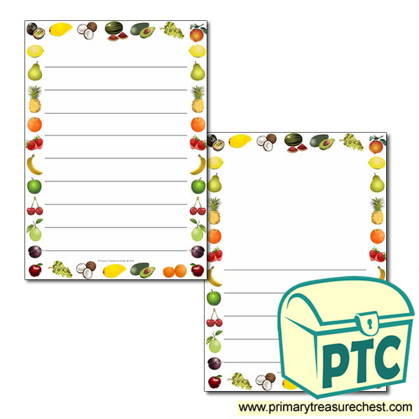 Fruit Themed Page Border/Writing Frame (wide lines)