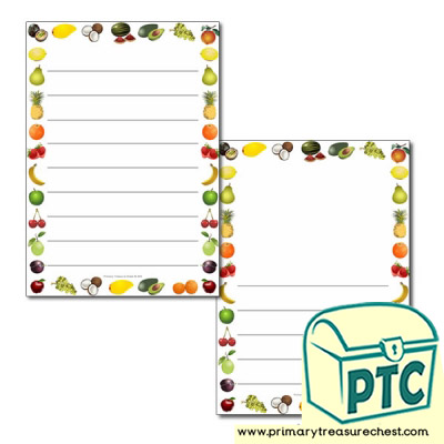 Fruit Themed Page Border/Writing Frame (wide lines)