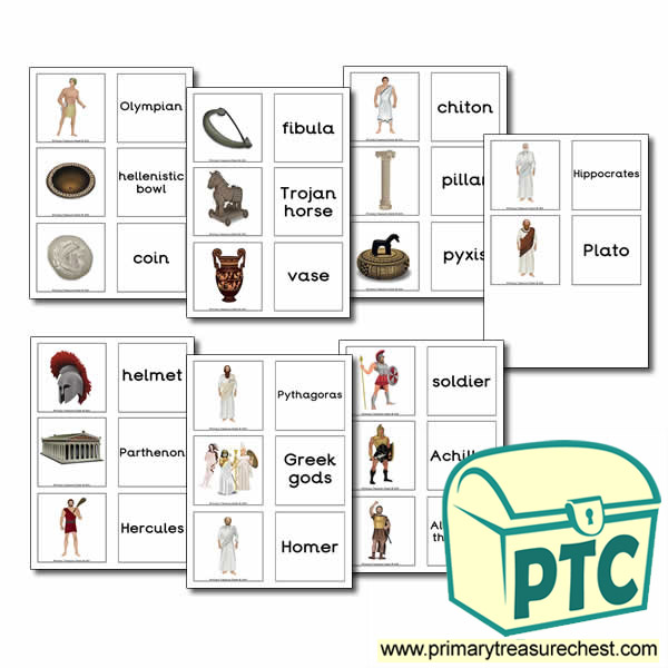 'Ancient Greeks' Themed Matching Cards