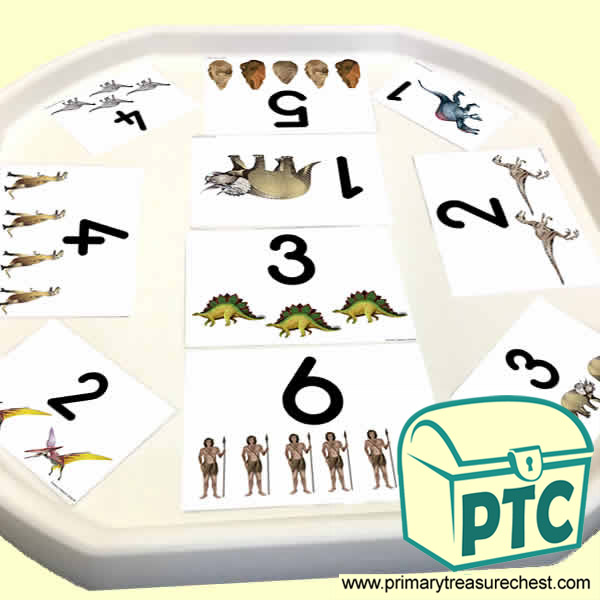 Dinosaur Themed Number Tuff Tray Cards