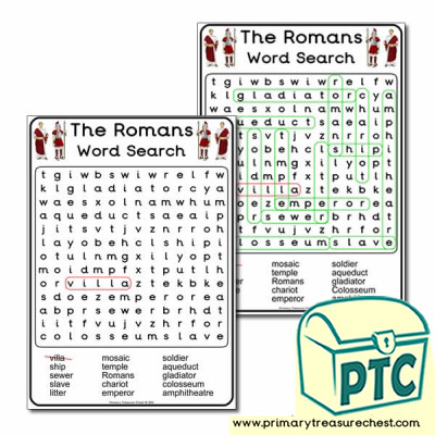 Roman Themed Word Search  Worksheet