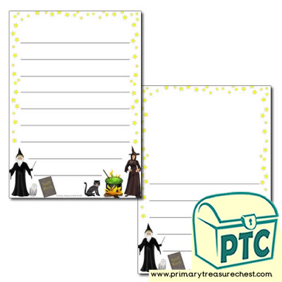 Magic Spells Page Border /Writing Frame (wide lines)