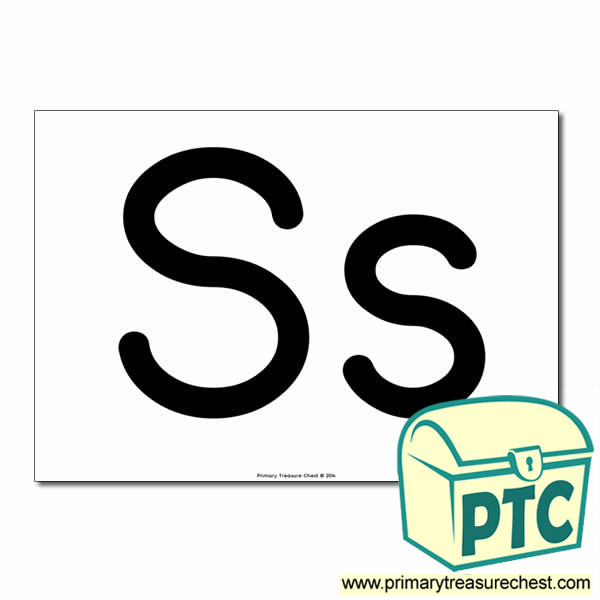 'Ss' Upper and Lowercase Letters A4 poster (No Images)