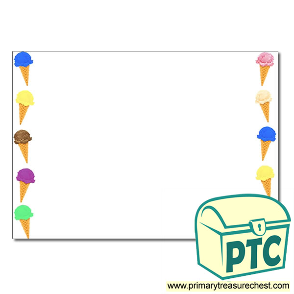 Ice Cream Landscape Page Border/Writing Frame (no lines)