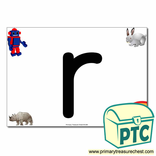  'r' Lowercase  Letter A4 Poster containing high quality realistic images.