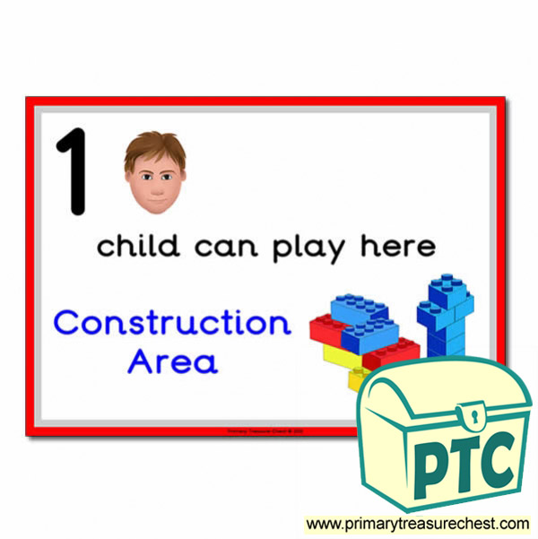 Construction Area Sign - 'How Many Children Can Play Here' Classroom Organisation Posters