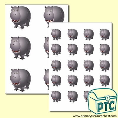 Hippopotamus Themed Big and Small Sheets