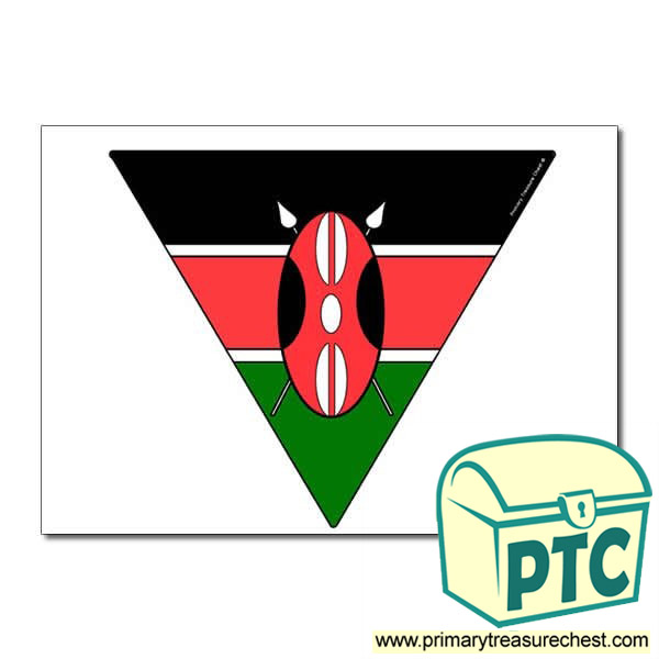 Bunting sheet with a Kenya flag theme.
