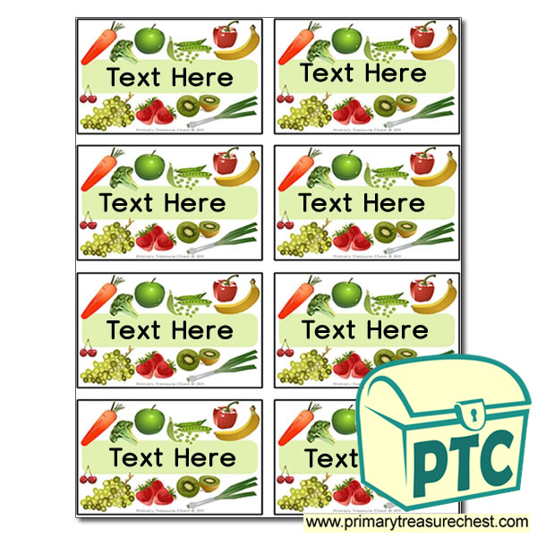 Fruit and Vegetable Themed Coat Hook Labels