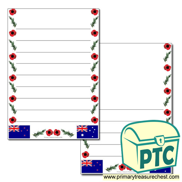 Anzac Day Themed Page Border - Wide lines