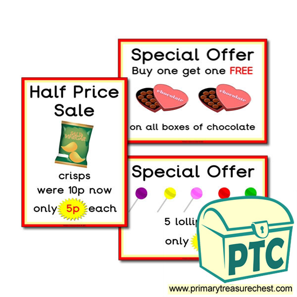 Sweet Shop Role Play Special Offers Posters (1-20p)