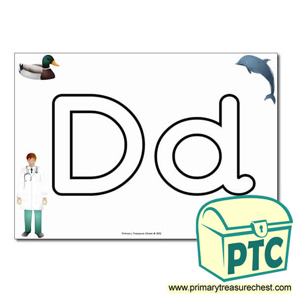  'Dd' Upper and Lowercase Bubble Letters A4 Poster, containing high quality, realistic images