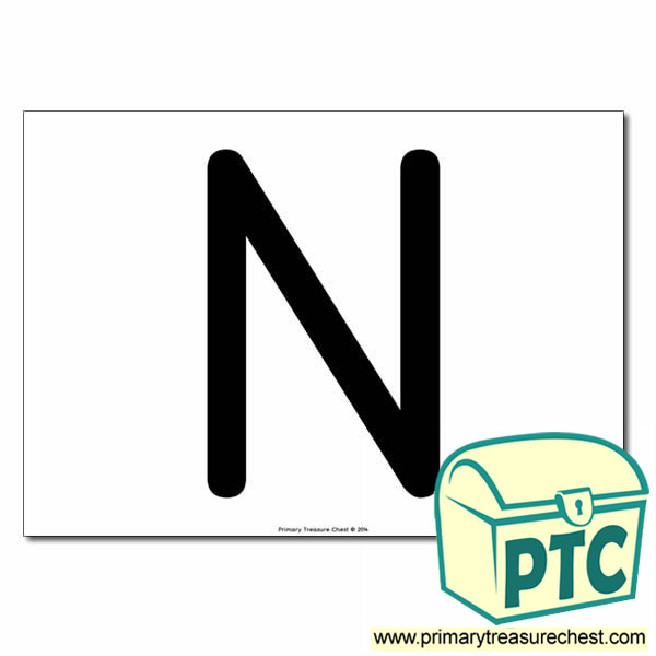 'N' Uppercase Letter A4 poster  (No Images)