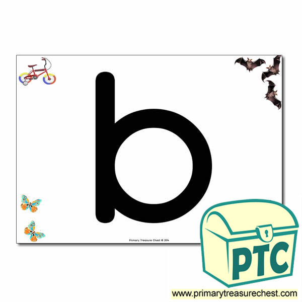  'b' Lowercase  Letter A4 Poster containing high quality realistic images.
