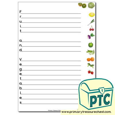 'Fruit and Vegetables' Acrostic Poem Worksheet