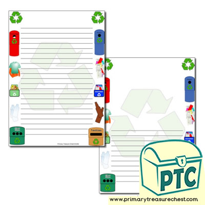 Recycling Page Border/Writing Frame (narrow lines)