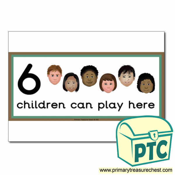 Investigation Area Sign - Images of Faces - 6 children can play here - Classroom Organisation Poster