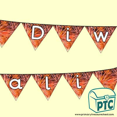 Diwali Bunting with Fireworks Pattern