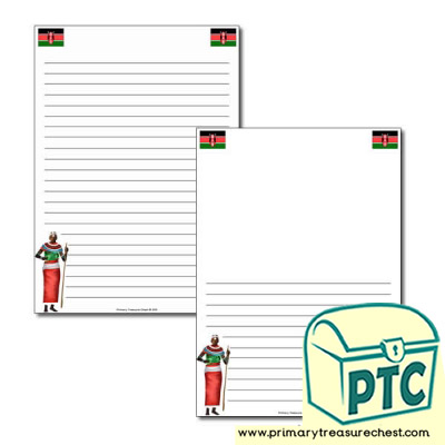 Kenya Page Border/Writing Frame (narrow lines)