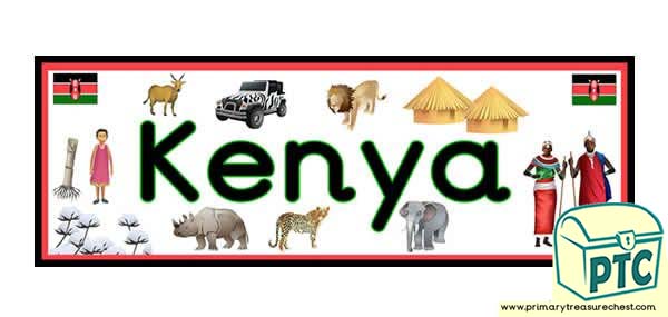 'Kenya' Display Heading /Classroom Banner 