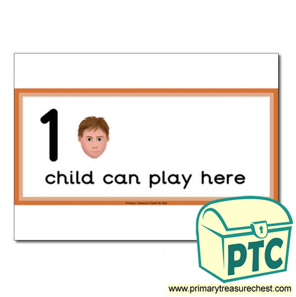 Listening Area Sign - Images of Faces - 1 child can play here - Classroom Organisation Poster