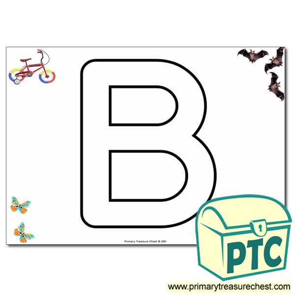 'B ' Uppercase Bubble Letter A4 poster with high quality realistic images