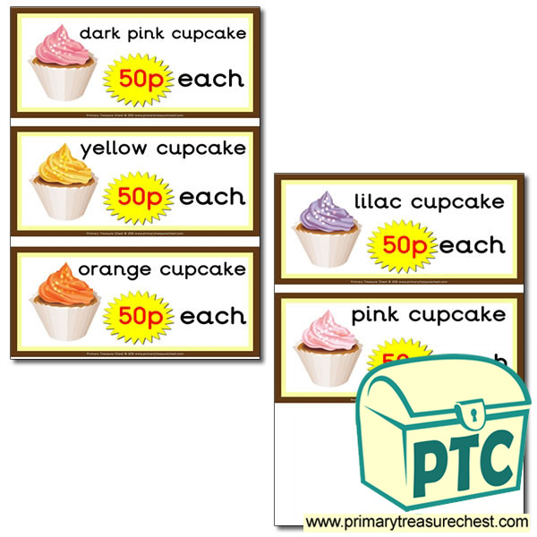 Role Play Cake Shop - Cupcake Prices 21p to £99
