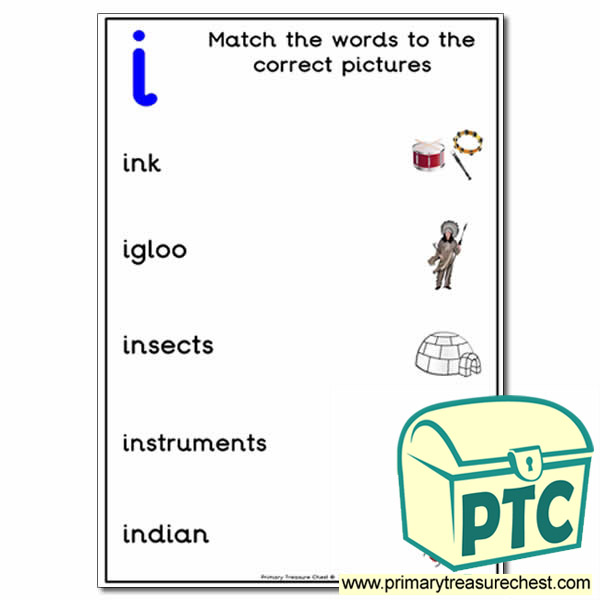 Match the 'i' Themed Words to the Pictures