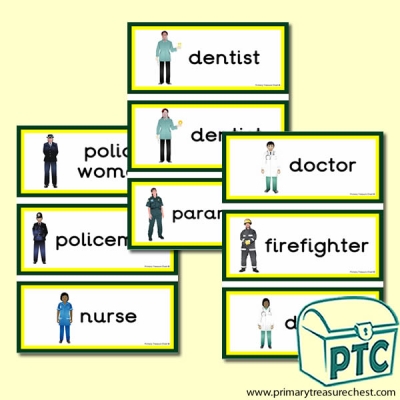 Medical / Emergency Services Themed Flashcards 