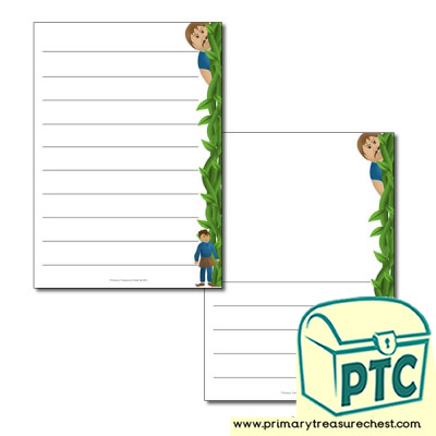 A4 Sheets - Wide Lined- Jack and The Beanstalk