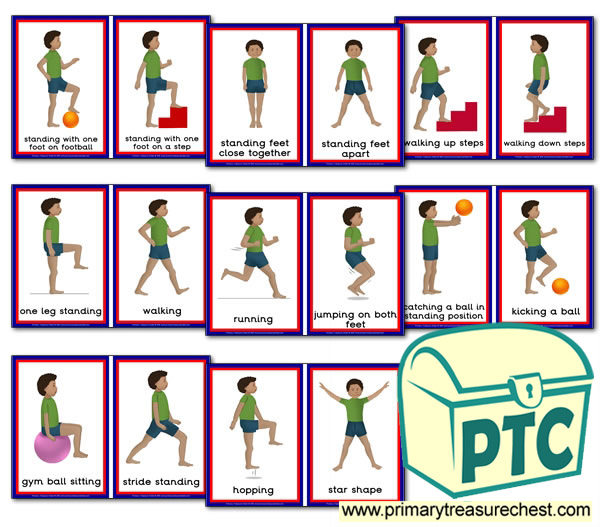 Gross Motor Activities Flashcards - Boy Set Two - Primary Treasure Chest