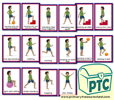 Gross Motor Activities Themed Flashcards - Boy Set Two
