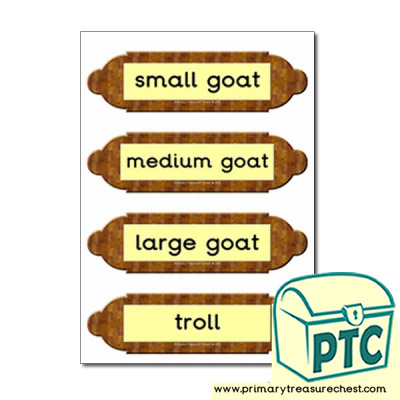 The Three Billy Goats Gruff Picture frames labels