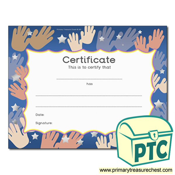 Hands Themed Certificate