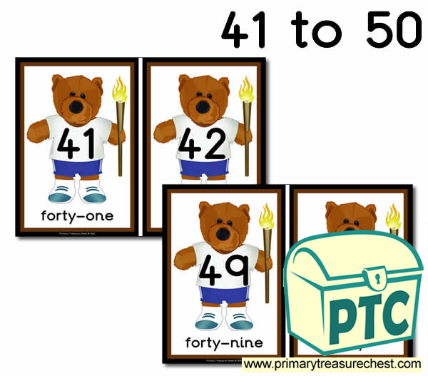 Brown Bear at the Olympics Number Line 41-50