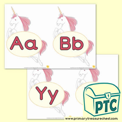 Unicorn Theme Upper & Lower Case Alphabet