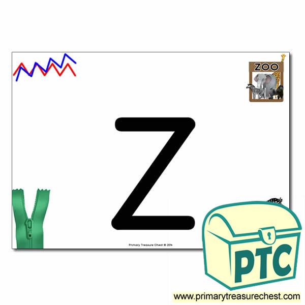  'z' Lowercase  Letter A4 Poster containing high quality realistic images.