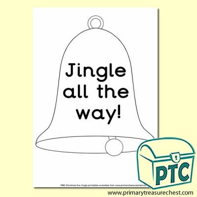 'Jingle all the way' Bell Themed Colouring Sheet