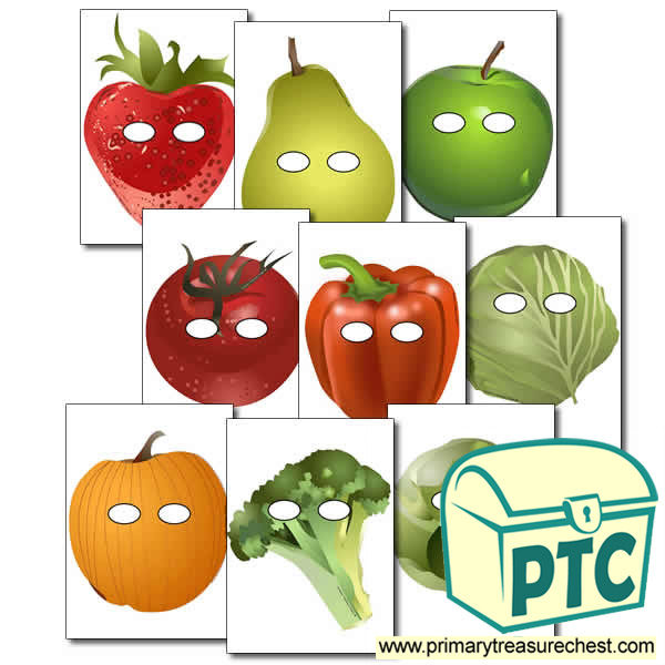 Fruit and Vegetable Role Play Masks