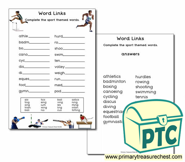 Sports Word Link Worksheet