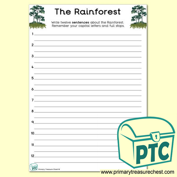'The Rainforest' Themed Sentence Writng Activity